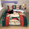3pcs Christmas, Santa Claus Bedding Set, Breathable And Soft, Suitable for All Seasons Machine Washable, Suitable for Bedroom Decoration,yy250822184