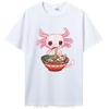 Kawaii Axolotl Ramen Noodles Japanese Anime Otaku Nu Goth T-Shirt Unisex Cotton Tshirt Clothing Oversized Graphic Tees