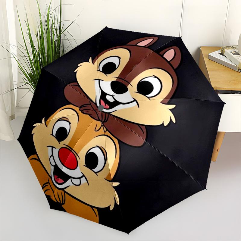 

Good Brothers Chip & Dale Design Automatic Opening and Closing Umbrella, Lightweight 3-Fold, With Cute Cartoon Characters, Suitable for Home