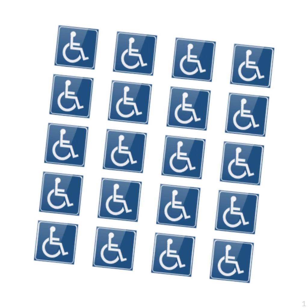 20x samolepky se symboly pro invalidní vozíky 3x3 palce pro osoby se zdravotním postižením