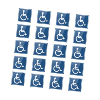 20x Disabled Wheelchairs Signs Symbol Stickers 3x3 Inch Disability Decals for
