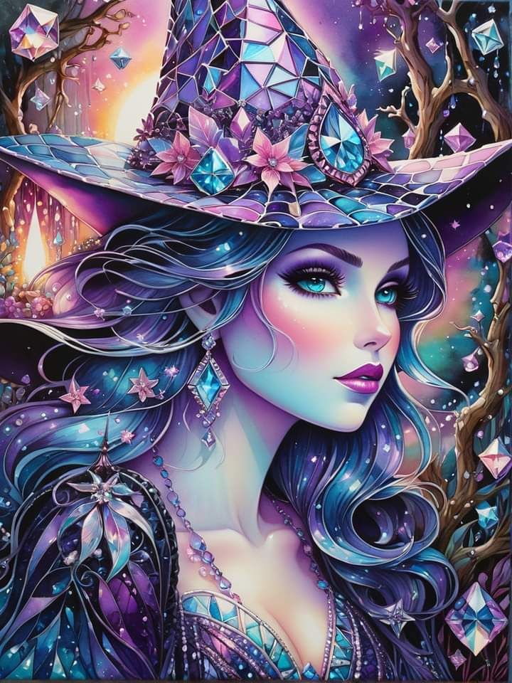 Fairy Dust AB Wonderful Witch Girl 5D Diamond Painting Kits Cartoon Magic Woman Art DIY Drills Mosaic Embroidery Cross-stitch