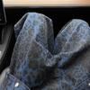 Damen Jeans 2024 Frühling Retro Leopardenmuster Weites Bein