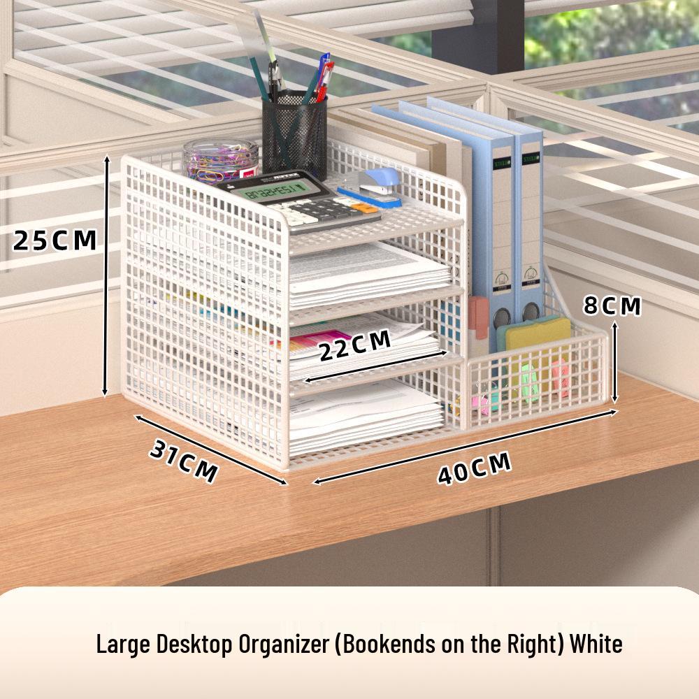 Multi-Layer Desk Organizer for Office Supplies and File Storage