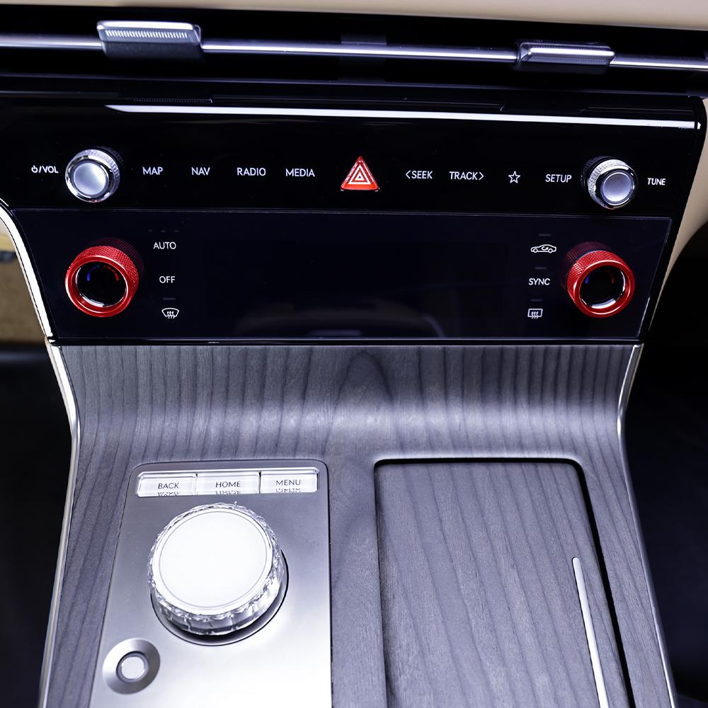 For Genesis G80 RG3 2025 2026 2pcs Aluminum Alloy Air Conditioner Adjustment Knob Trim Ring Cover Interior Accessories