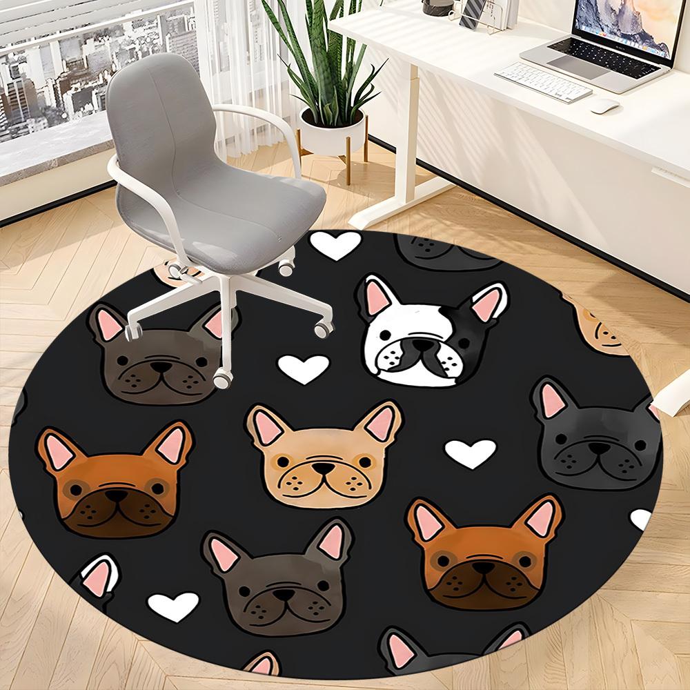 1pc French Bulldogs Chair Carpet for Office - Durable, Ideal for Chair Mats, Stylish & Functional Decorative Rug yy260130092
