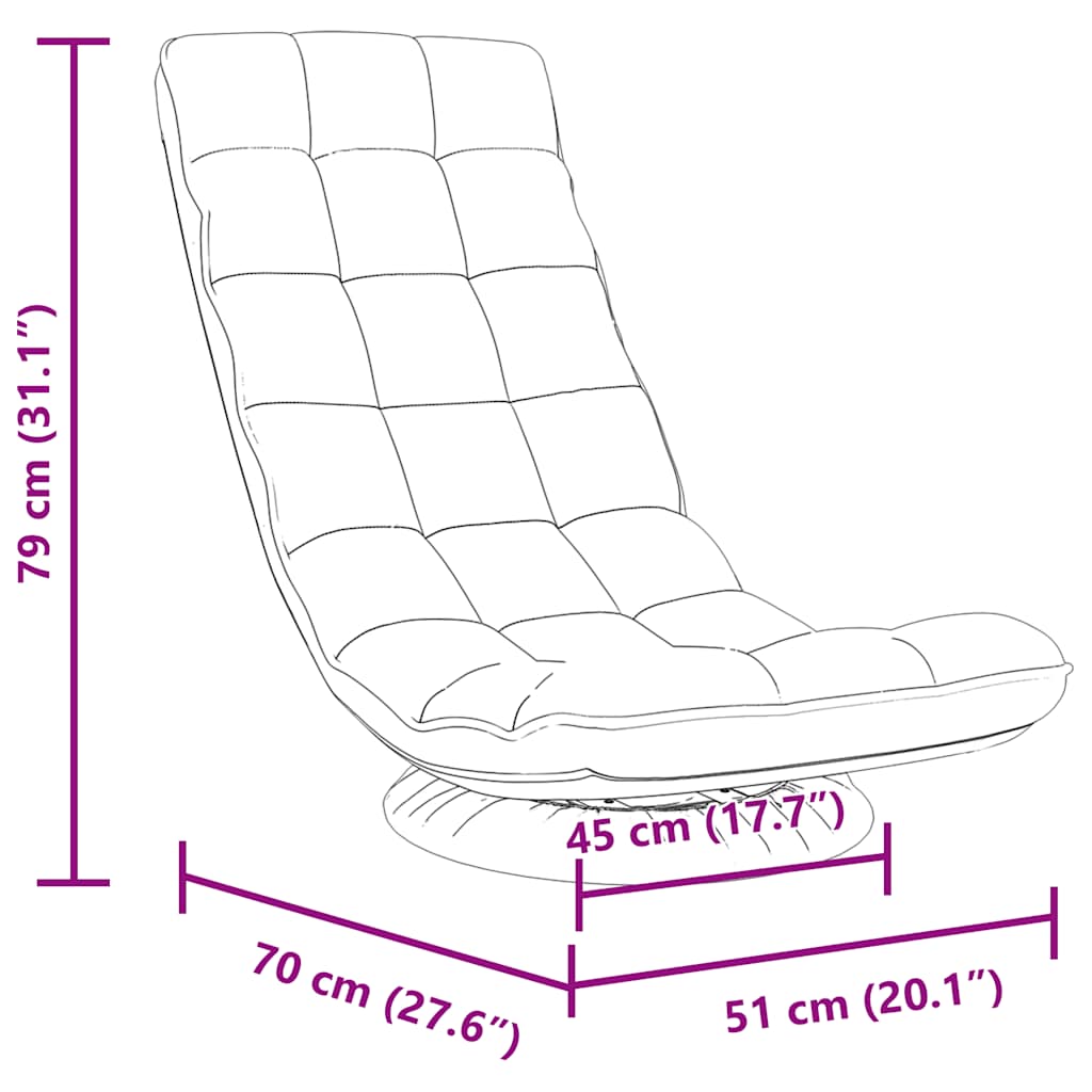 Floor Chair Swivel Linen 70 x 51 x 79 cm