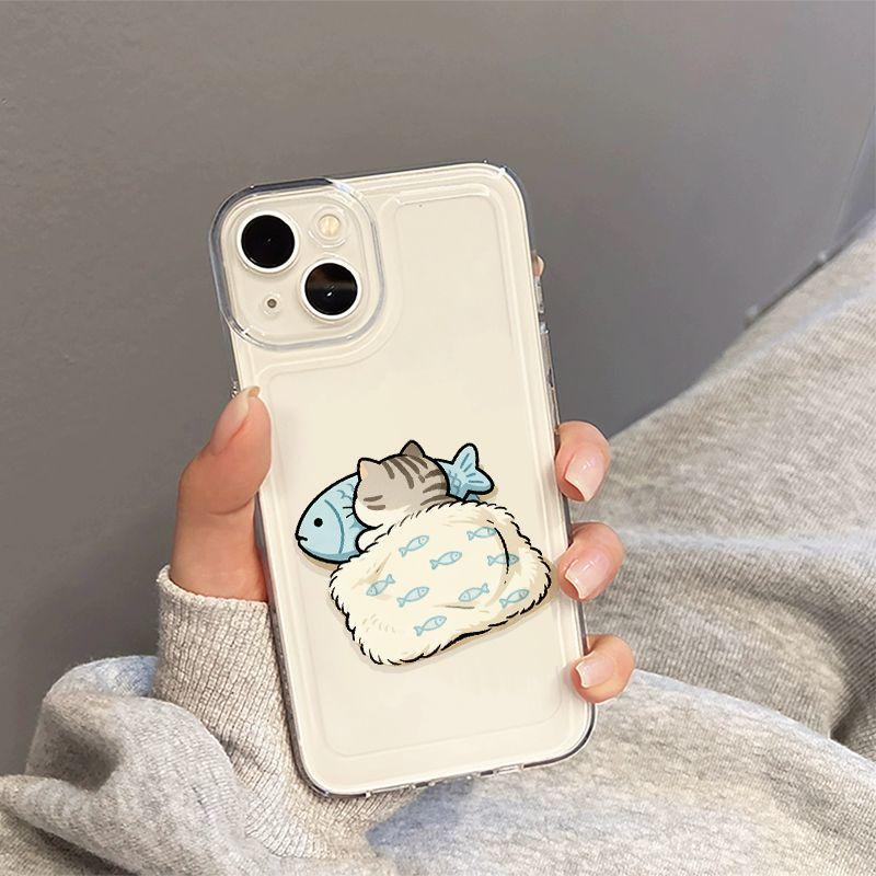 Creative Sleeping Kittens Clear Phone Case For Samsung Galaxy S26 S24 S25 S23 Ultra S22 S21 S20 Plus FE A50 A71 A72 A73 Cover