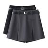 Gray High Waist A-line Midi Skirt: Women's Spring/Autumn 2025 Slimming Temperament Skirt