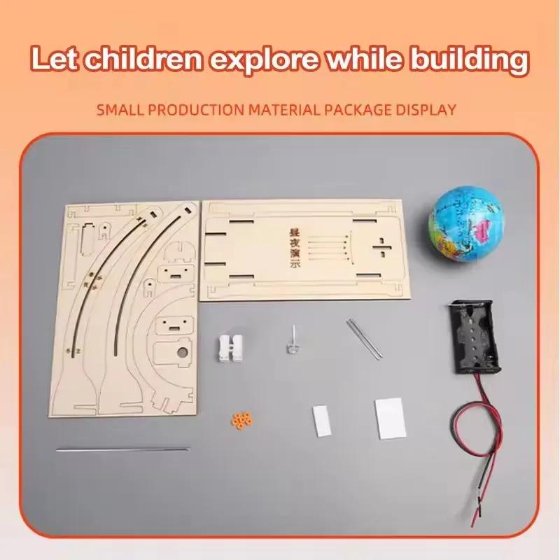 Non-Toxic Kids Science Toys Day Night Alternation Globe Funny Teaching Aids Educational Toys Diy Technological Physics Learning Kit Toys