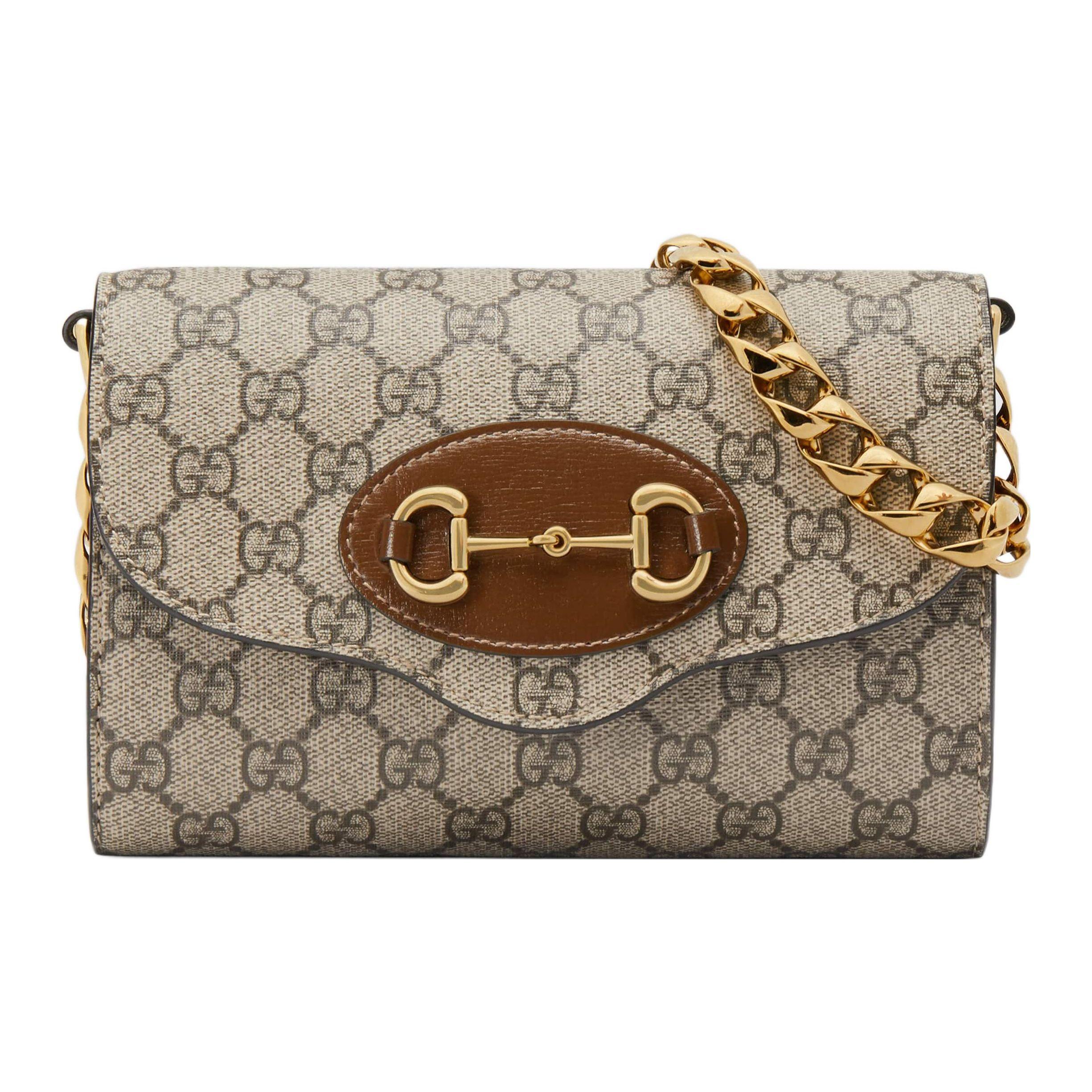 

Gucci Horsebit 1955 Detachable Shoulder Strap Monogram Canvas And Leather Crossbody Bag Women bags Ebony 724713-HUHHX-8565 Basic Set (Bag+Dust Bag)