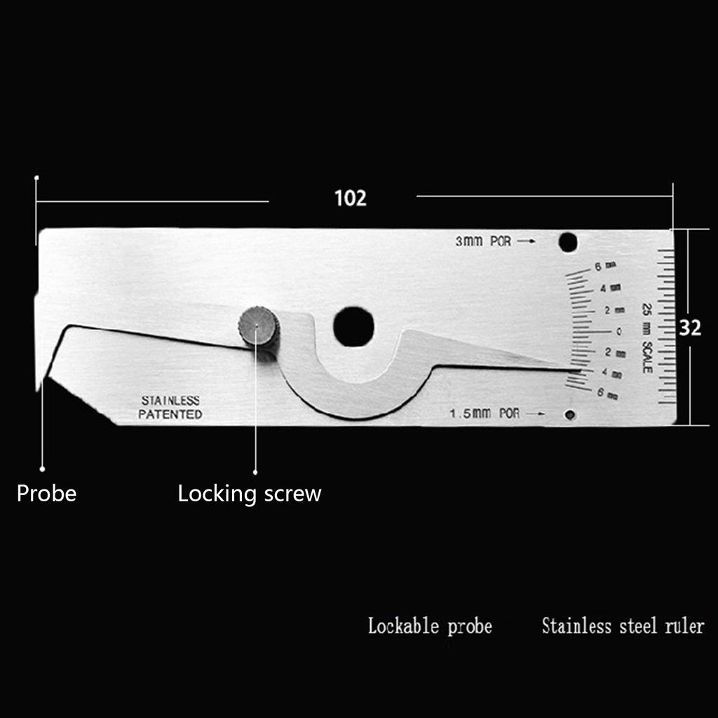 Durable V-Wac Welding Gauge Weld Seam Biting Edge Undercut Inspection Gage Measuring Tool Woodworking Handtool Carpentry