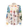Casual Women's Print Shirt Lantern Sleeve Turn-down Collar Female Shirts 2023 Fashion Cartoon Lady Top Street Print Temperamental Shirt Women