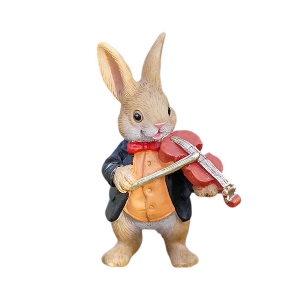 Cute Bunny Figurine, Resin  Bunny Decoration, Suitable For Home Desks, Wine Cabinets, Windowsills, Gardens, Balconies.