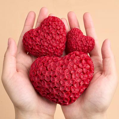 S/M/L Size Love Flower Fragrance Candle Silicone Mold DIY Handmade Soap Ball Mould Valentine's Day Decor Gypsum Resin Craft Mold