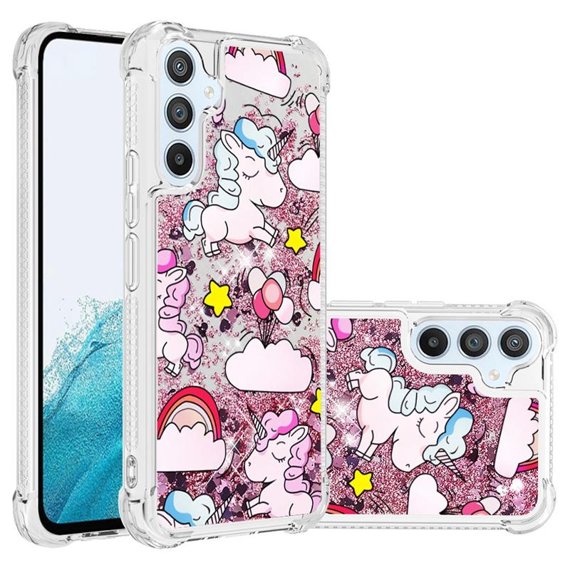 Custodia A54 A34 A14 5G Cartone Animato Glitter Sabbia Mobile Liquida Per Samsung Galaxy A54 A34 A14 5G A24 A04S A 04 A04E Custodia per Telefono Funda