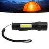 Rechargeable Flashlight 4 Modes High Brightness Metal Flashlight with COB Sidelight for Outdoor Camping Emergency