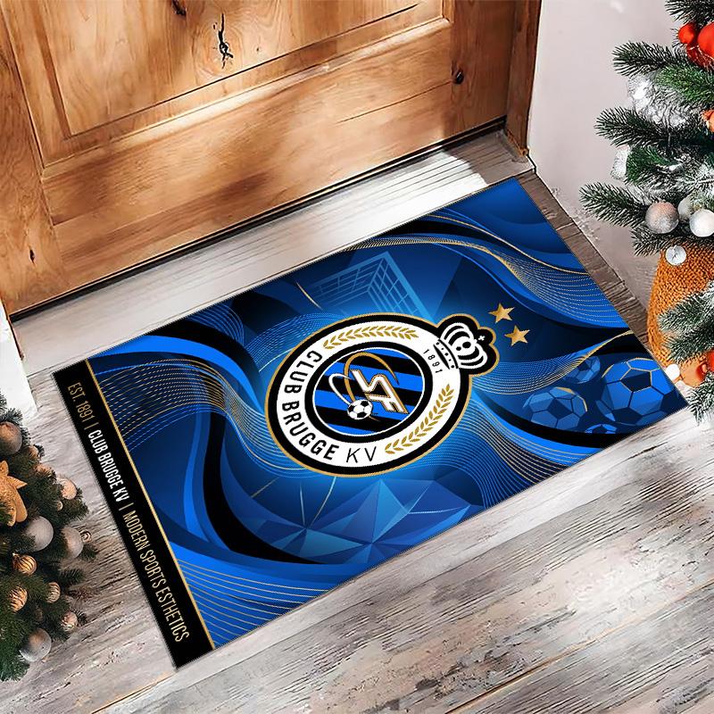 Club Brugge FC Soccer Football Pattern Soft Area Rug Non Slip Indoor Floor Carpet Sports Decor Mat for Bedroom