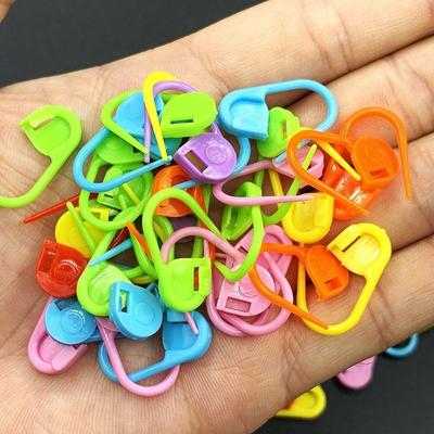120Pcs Multicolor Plastic Resin Small Clips Knitting Crochet Markers Locking Stitch Needle Clip Marking Rings DIY Sewing Tool