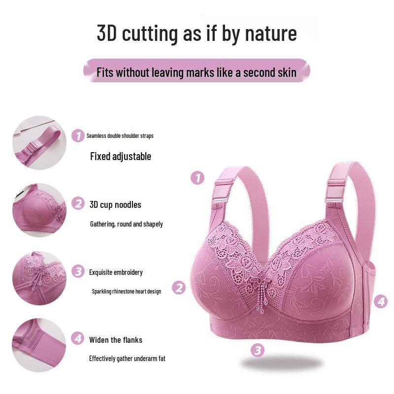 Wire-Free Uplift Bra: Anti-Spillage Minimizer for Large Busts - Comfortable Side Support for Autumn/Winter