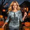 Women's Halloween Print Casual Round Neck -Quarter Sleeve for Holiday Party