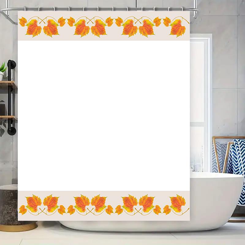 

Seasonal Shower Curtain Warm Yellow Leaves Design For Bathroom Decor Waterproof Fabric Perfect Addition To Your Home Or Gift Ide W60H190(CM)-1 Pcs