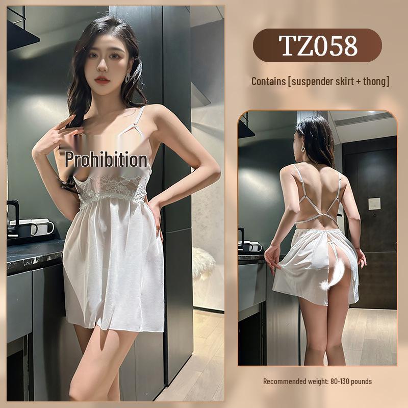 Jiuli Qingchuan Sexy Sheer Lingerie Set - Pure Desire See-Through Pajamas with Webbing Fun.