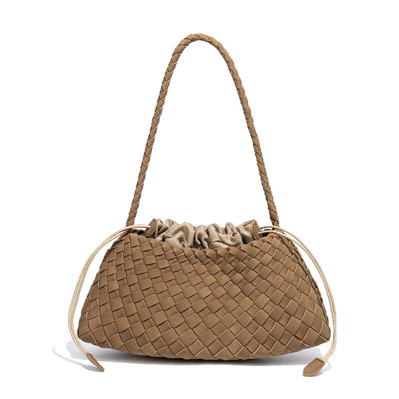 

Vintage matte suede woven underarm bag women s autumn and winter new French vegetable basket tote bag versatile shoulder bag