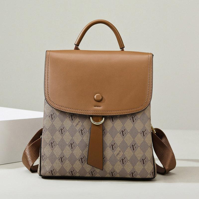 Borsa in pelle da donna di alta capacità, di fascia alta e di nicchia, nuovo stile, zaino da viaggio semplice e alla moda per donne
