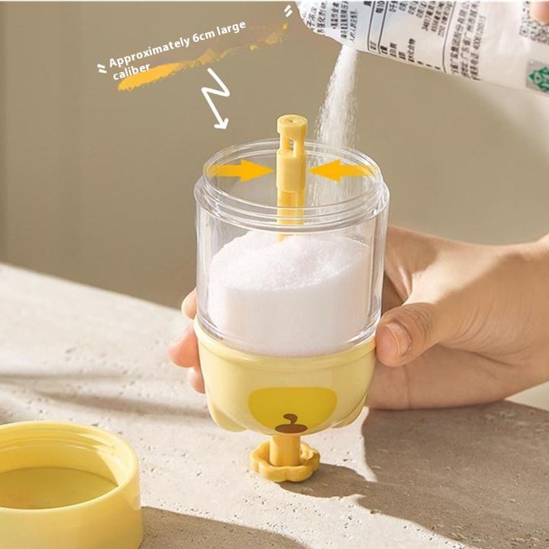0.2G Metering Salt Shaker Push Type Salt Dispenser Salt Sugar Bottle Shaker Canister Quantitative Salt Shaker Moisture-Proof