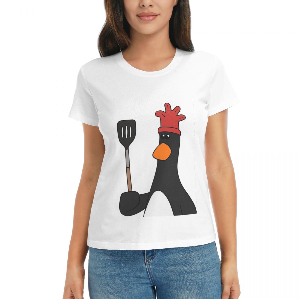 Women TShirt Feathers McGraw Kitchen Spatula Summer Short Sleeve Tees ONeck Cotton T Shirts Clothes Tops Streetwear S