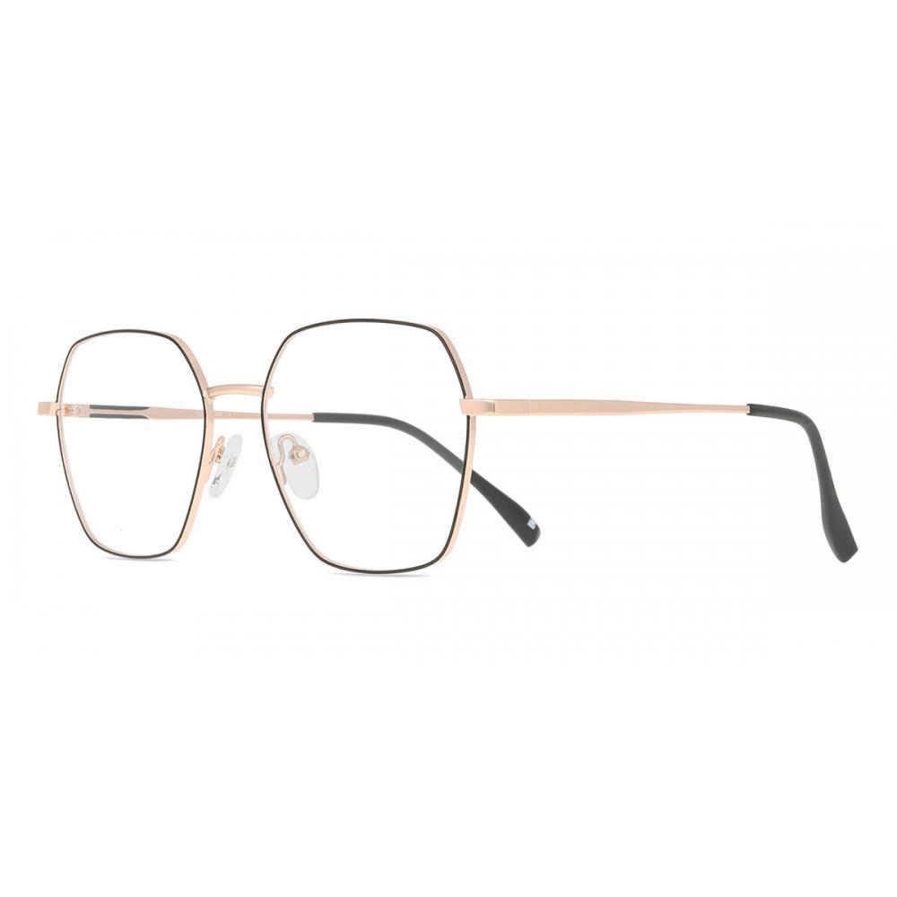 Full Rim Geometric Rose Gold Black Smartbuy Collection Addisone 911b Fashion Men Eyeglasses