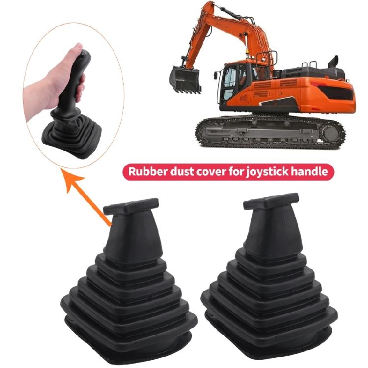 Reinforced Elastic Dust Covers Shield for Hydraulic Levers Protective Rubber Sleeves Construction Vehicle Handles 2pcs