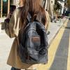 Schoolbag Korean Version New Schoolbag High School Fashion Large Capacity Junior High School Denim Korean Version Casual Men's and Women's Lightweight