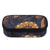 Pencil Case Spacious Storage Zip Around Closure 300D Polyester with Main Pocket Mesh Layer and Removable Pen Divider for Students
