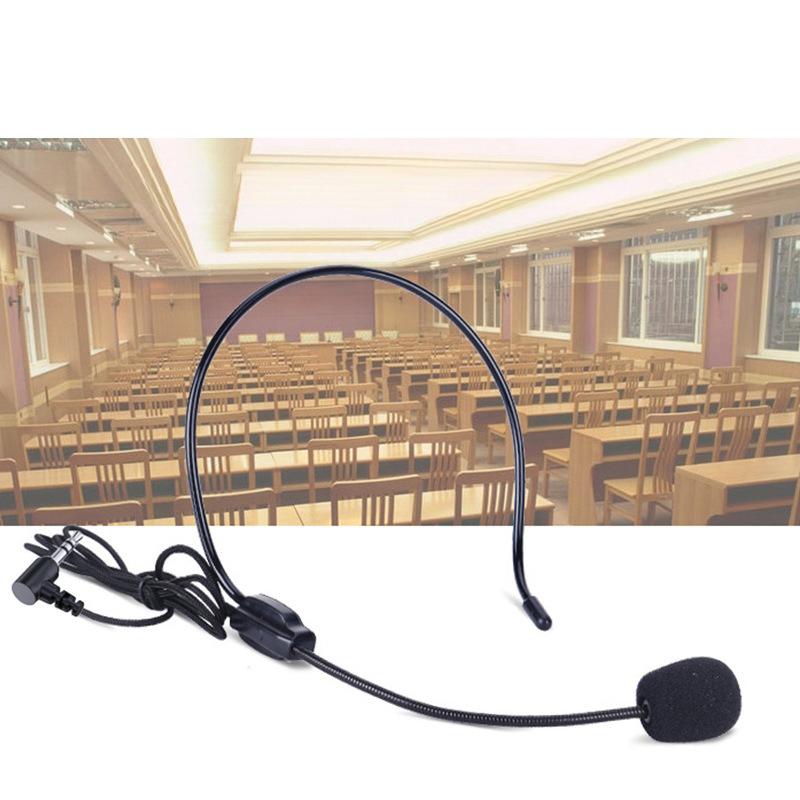 3.5mm Plug Headset Microphone Head-mounted Portable Lecture Teach Headset Mic Voice Amplifier Lightweight Over Head for Teachers