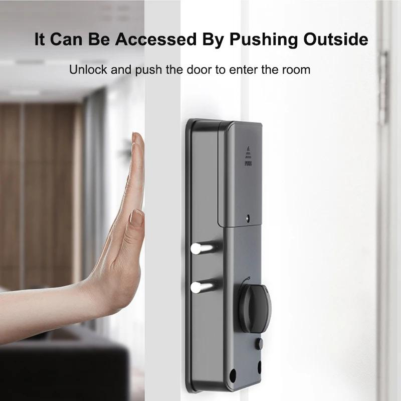 Home Tuya Smart Door Lock Handle Hidden Anti Theft Electronic Keyless Lock Security Entry IC Card Unlock For Wooden Door
