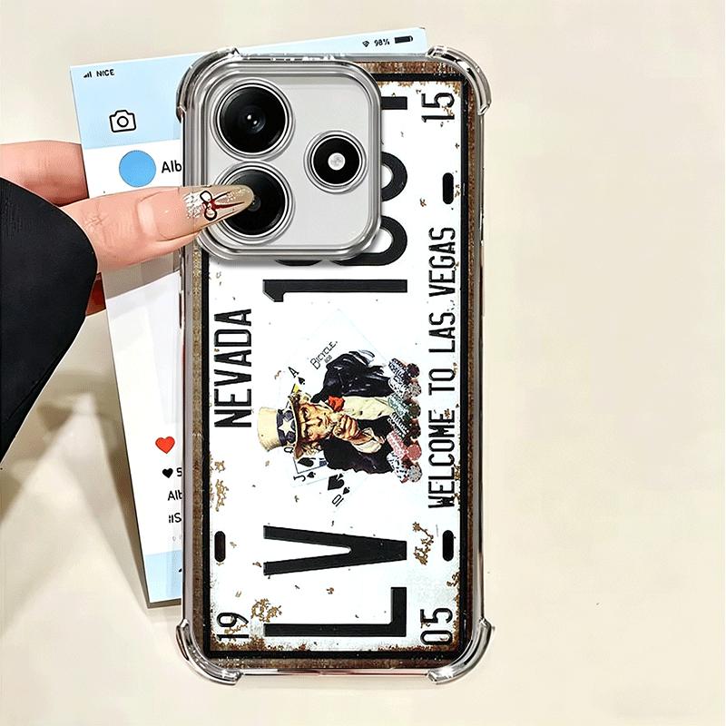 

Retro Vintage License Plate Soft Phone Case For Xiaomi Poco X7 X8 Pro Max X6 X5 X3 F8 Ultra F7 M8 M7 M5S Redmi 15C 15A 15 14C 13 Xiaomi Poco X6