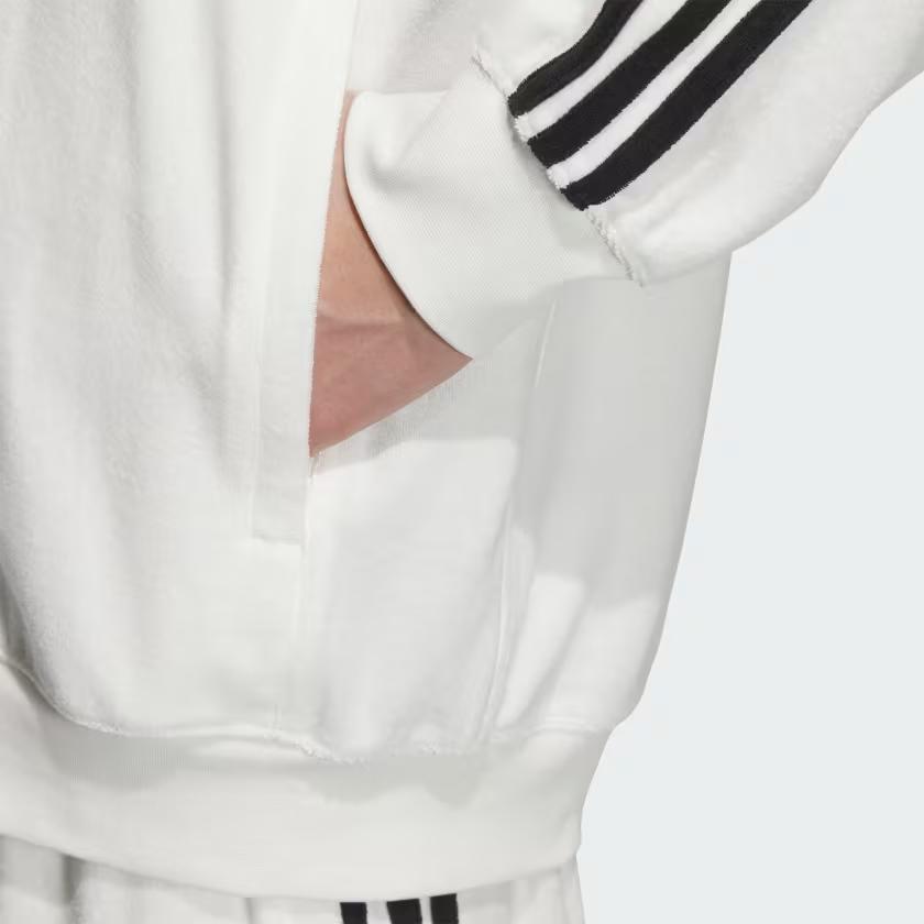 adidas Originals Chaqueta con Cremallera de Manga Larga Holgada con Cuello de Béisbol y Logo en Bloques de Color para Hombre Chaquetas Blanco JX8972
