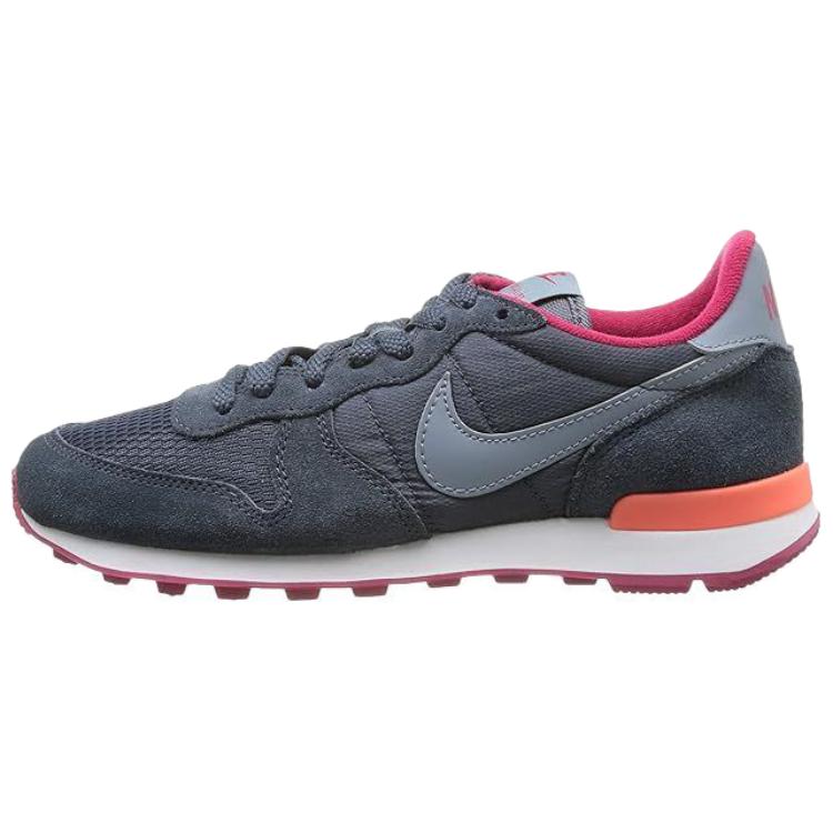 Nike Internationalist Comfortable Versatile Non-Slip Durable Low-Top Running Shoes Women Sneaker Gray Red 629684-006