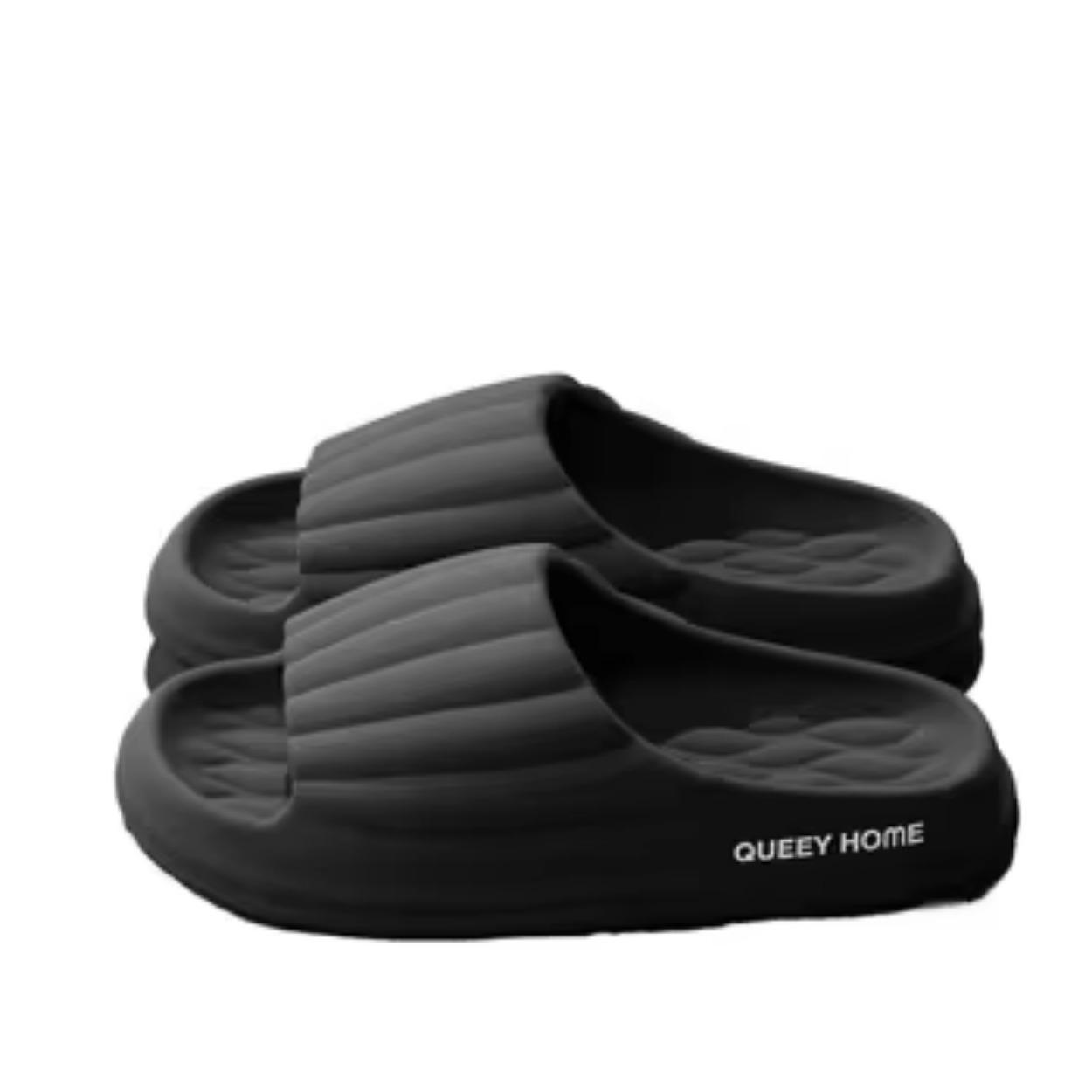 

2024 New Indoor Home Sandals Anti slip Summer slippers Men s Thick Soled EVA Couple Bathroom slippers Slide 44-45 чёрный