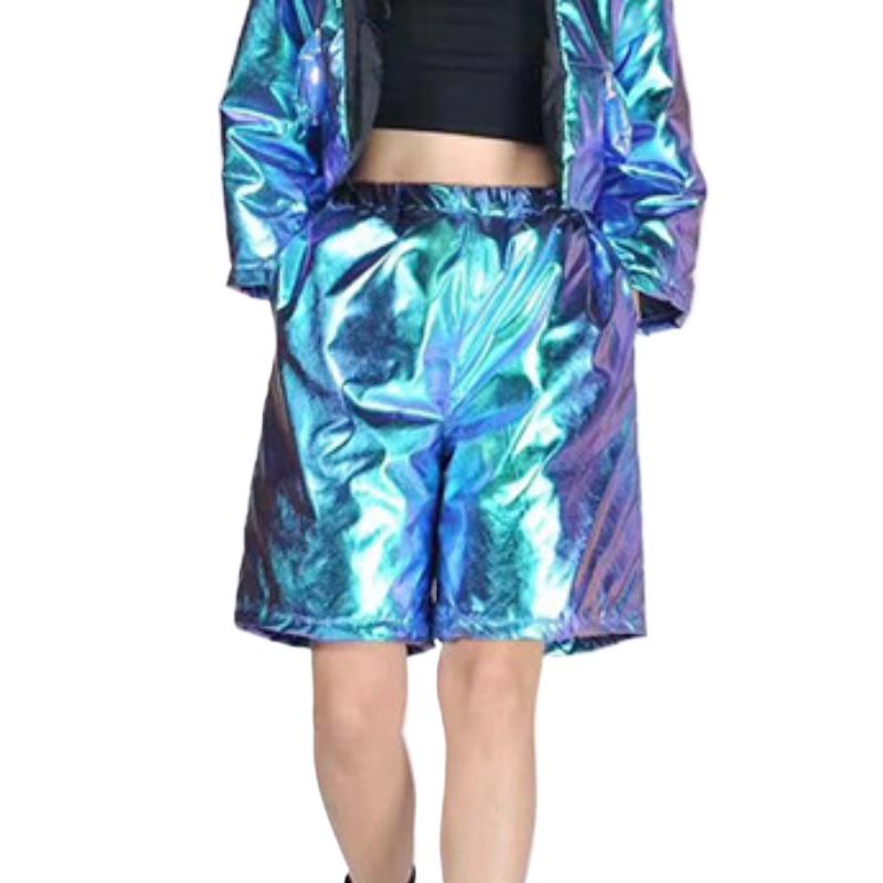 1m*1.6m Laser Elastic Reflective Fabric Magic Colorful Polyester Bronzing Designer Fabric for Costumes Swimsuits Handbags Craft