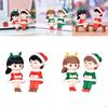 2pcs Cute Christmas Couple Figurines Sculpture Bonsai Decoration Ornament DIY Small Toy for Home