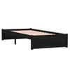 VidaXL Bed Frames Black Solid Wood 75x190 Cm Small Single 814913