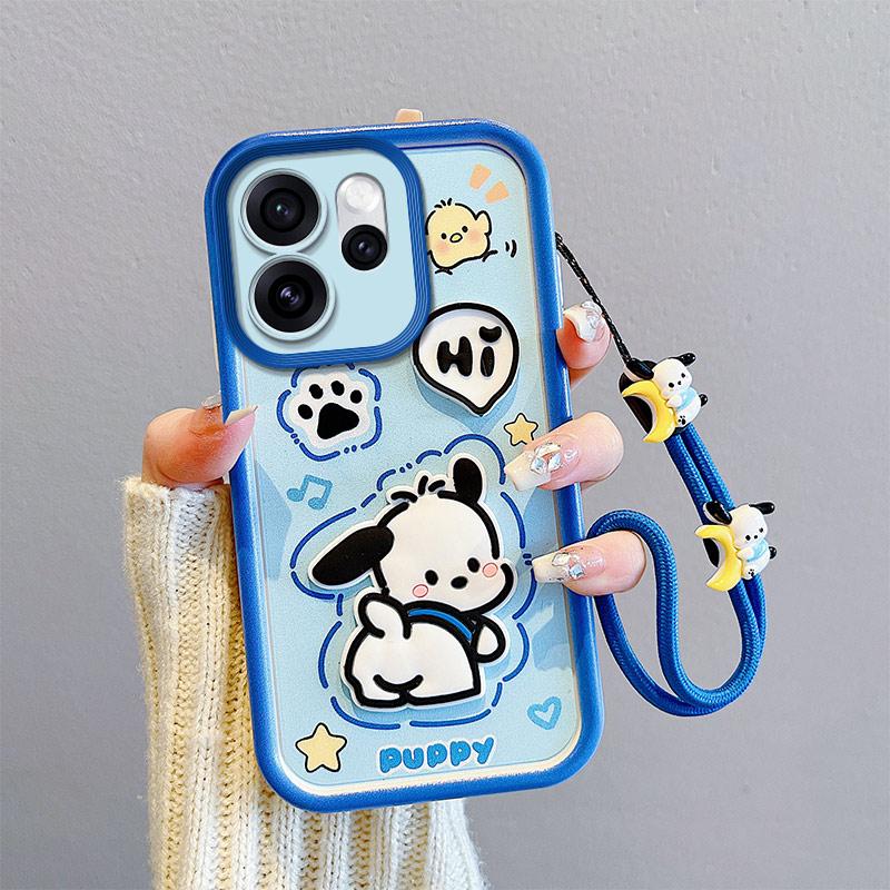 KEYSION Shockproof Case for OPPO Reno15 F 5G with Lanyard Soft Silicone Cute 3D Cartoon Doll Phone Back Cover for OPPO Reno 15F 5G