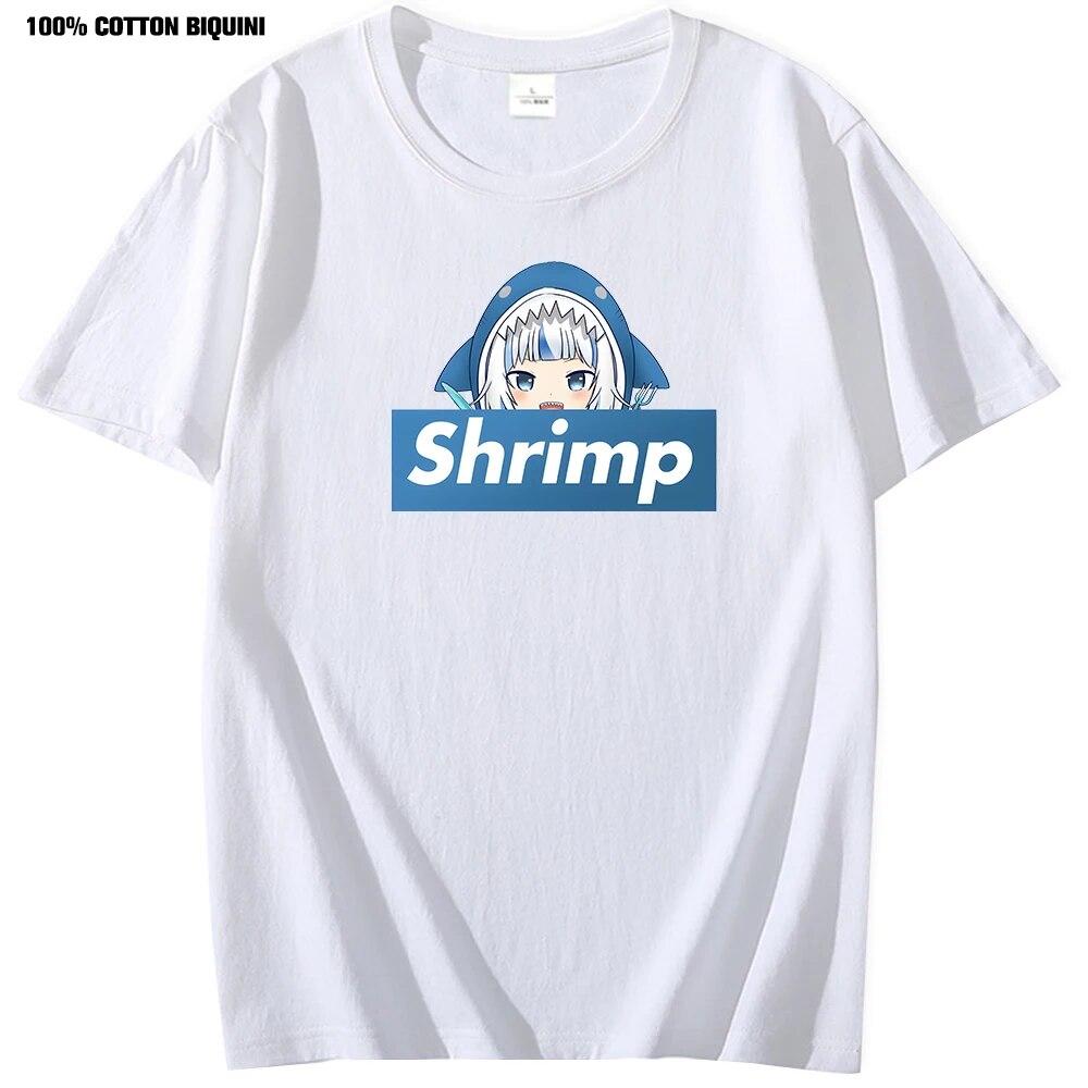 

Футболка Gawr Gura Hololive VTuber, топы из 100% хлопка, уличная одежда унисекс с круглым вырезом, женская футболка с рисунком, Kawaii, одежда, футболки с аниме 3XL