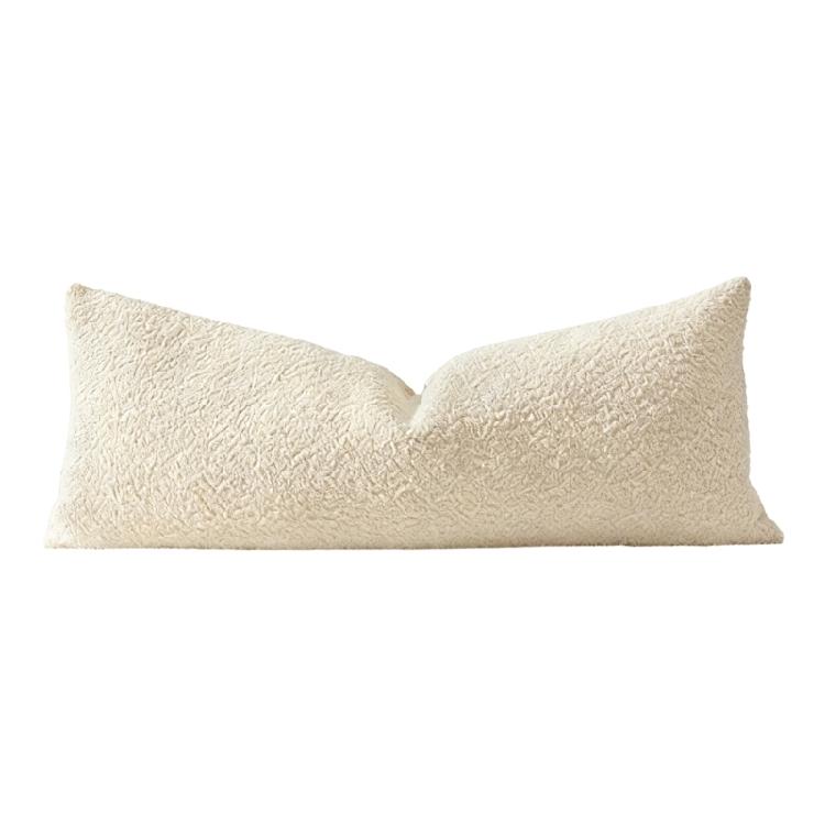 

Stylish interlaced Soft Lumbar Pillow Cover For Living Area Or Bedroom In 2 Neutral dyes