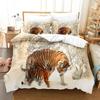 3D Animal Tiger Printed  Brown Bedding Set Single Twin Double Queen King Cal King Size Bed Linen Set