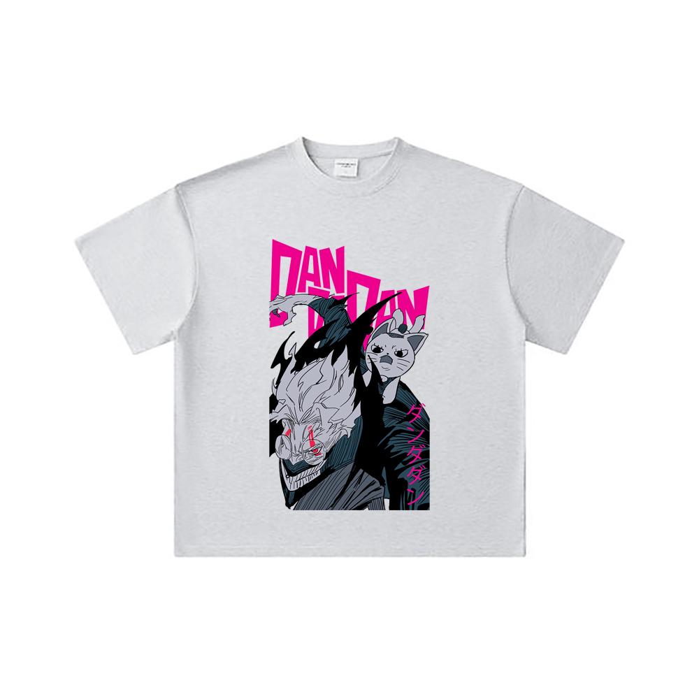 260 GSM Double Yarn 32 Count 100% Cotton Dandadan V37 Okarun Granny Print Unisex Heavy Cotton T Shirt