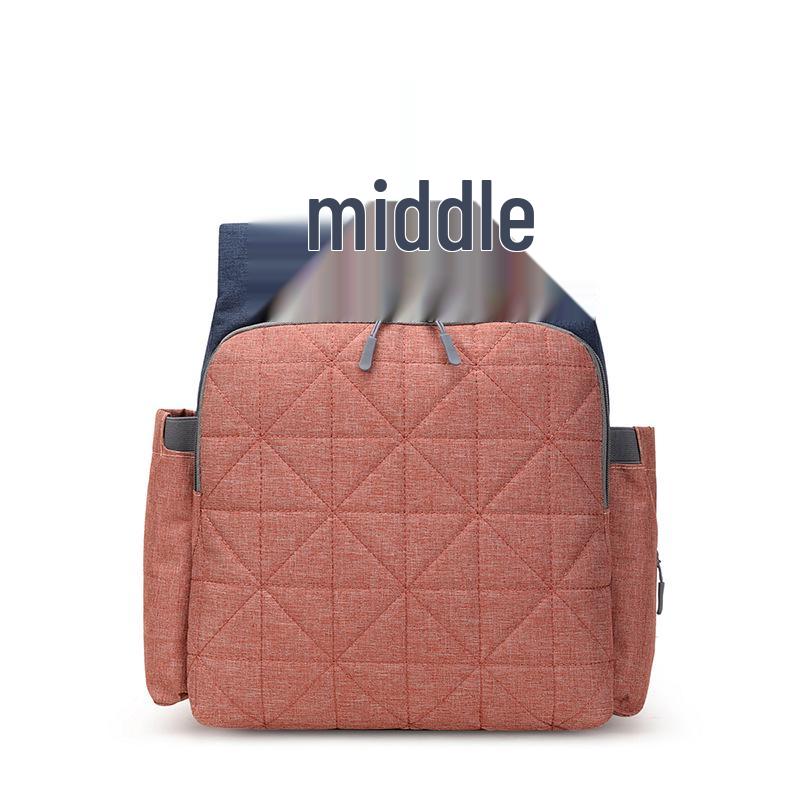 Doppelschulter-Großraum-Einfarbig-Multifunktionale Mama-Tasche mit isolierter Aufbewahrung für Milchflaschen.